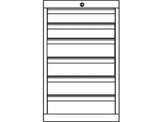 ladekast 800x1023x600mm 6laden cilinderslot RAL7035 front RAL7035 - 3