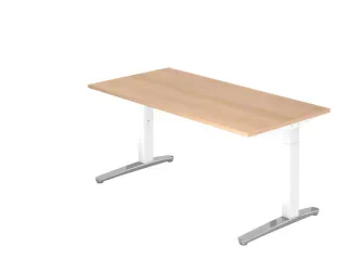 In hoogte verstelbaar bureau,HxBxD 680-850x1600x800mm,blad eiken - 1