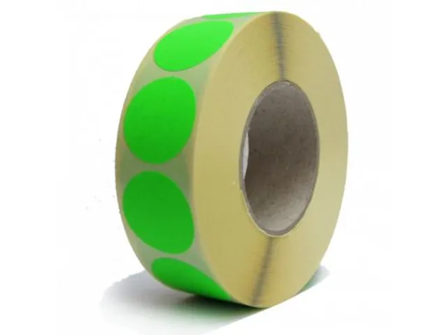 Etiketten Op Rol 35mm Fluor Groen Met Dispenser 500 Stuks
