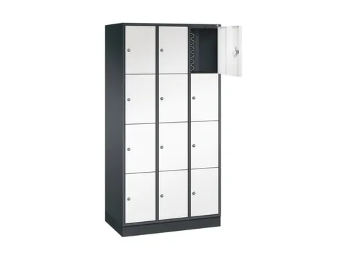 lockerkast,HxBxD 1950x920x500mm,3x4vakken,cil.-slot,sokkel
