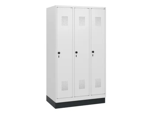 schoollocker,HxBxD 1630x900x500mm,3vak,vak B 300mm,draaigrendel,sokkel