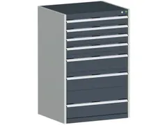 ladekast HxBxD 1200x800x750mm 7laden romp RAL7035 front RAL7016