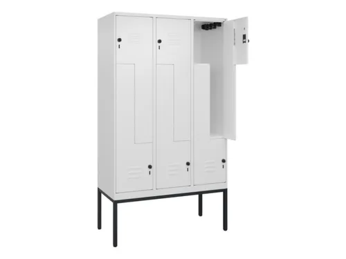 Z-garderobekast,HxBxD 2120x1200x500mm,vak B 200/400mm,draaigrendel