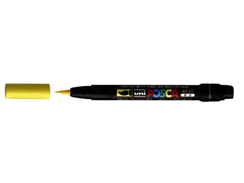 Brushverfstift Posca PCF350 Penseelpunt 1-10mm Geel