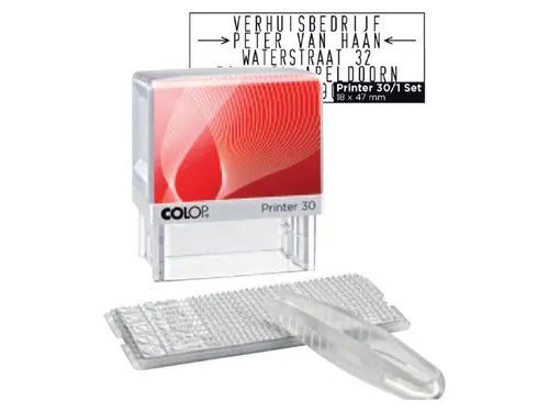 Tekststempel Colop Printer 30/1 5regels 47x18mm zwart