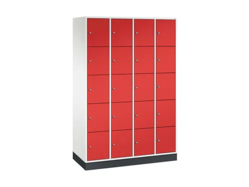 lockerkast,HxBxD 1950x1220x500mm,4x5vakken,cil.-slot,sokkel