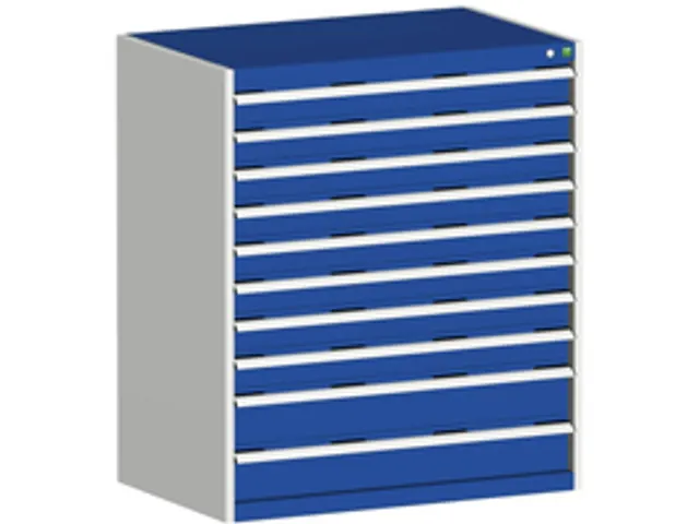 ladekast HxBxD 1200x1050x650mm 10laden RAL7035 front RAL5010