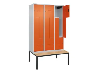 Z-garderobekast,HxBxD 2120x1200x815mm,6vak,vak B 400mm,cil.-slot - 2