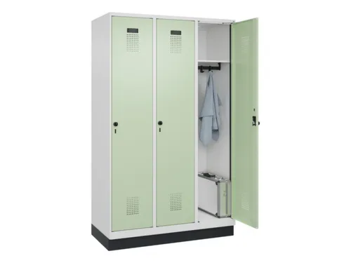 locker,HxBxD 1950x1200x500mm,3vak,vak B 400mm,draaigrendel,sokkel