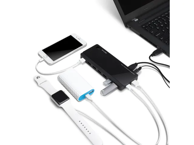7-poorts USB 3.0 Hub with 2 power charger