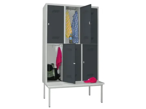 banklocker,dubbeldeks,HxBxD 2150x1200x800mm,RAL7035,front RAL7016