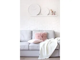 Wandklok Nextime dia. 53 x 3 cm, hout, wit, 'Wood Wood Big' - 11