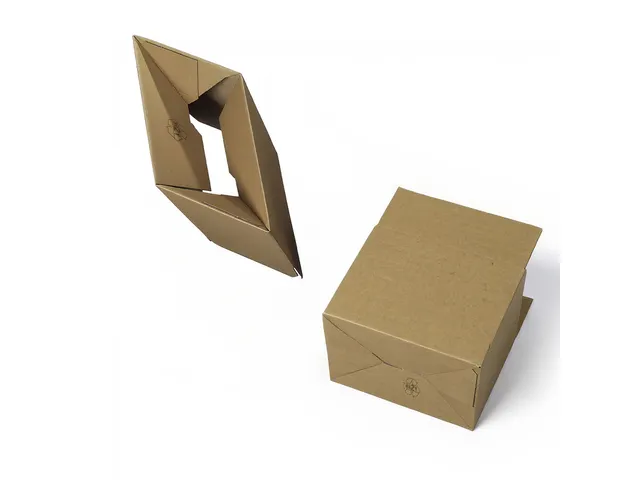 Vouwdoos bruin met automatische bodem enkel golf 310x220x150mm