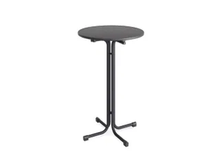 statafel,HxØ 1090x800mm,rond,4voeten antraciet,blad MDF antraciet - 1