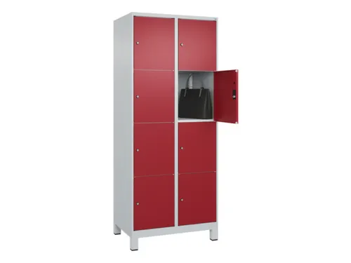 lockerkast,HxBxD 1950x800x500mm,2x4vakken,vak B 400mm,cil.-slot,voeten