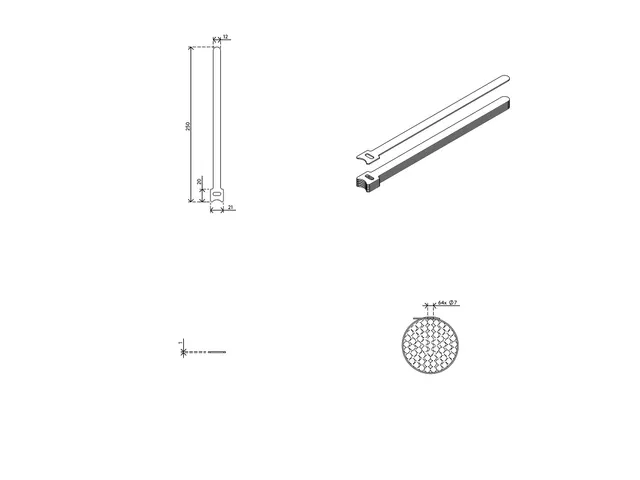 Addit Kabelbinders klittenband 12x250mm Grijs 10 stuks