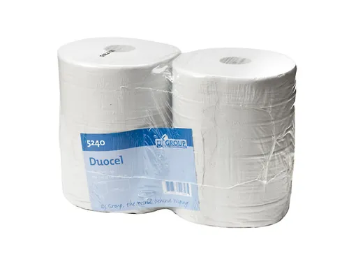 Poetspapier Rol 2-laags Duocel Wit Recycled
