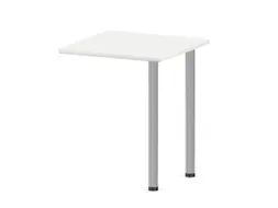 aanbouwtafel,i.h.v.,HxBxD 720-840x600x600mm,2voeten verchroomd,Bl-wit