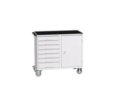 montagetafel 965x1050x550mm staalblad 7 laden kast front RAL7035