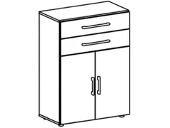 kantoor-combikast HxBxD 1100x800x420mm dubbele vleugeldeur lichtgrijs