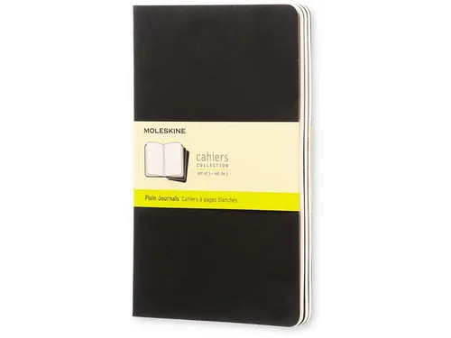 Schrift Moleskine 130x210mm blanco 160 pagina's 70gr zwart set à 3 st