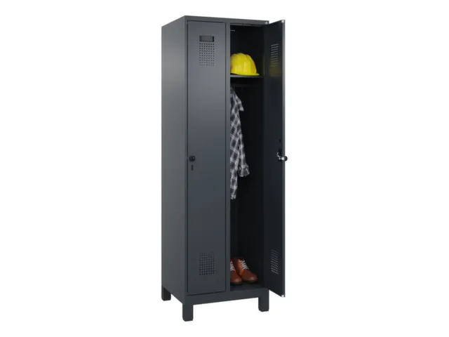 locker,HxBxD 1950x600x500mm,2vak,vak B 300mm,draaigrendel,voeten