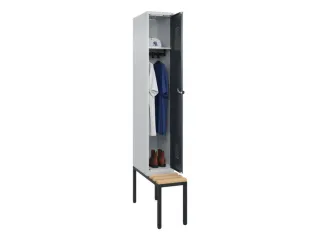 locker met bank,HxBxD 2120x300x815mm,1vak,vak B 300mm,draaigrendel - 1