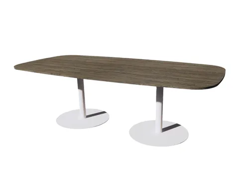 Linesto vergadertafel 240x120 deens ovaal logan eiken 25mm wit
