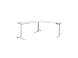 Elektrisch Hoekbureau Dextro Plus 160x200cm Frame Wit Blad Krijtwit - 1