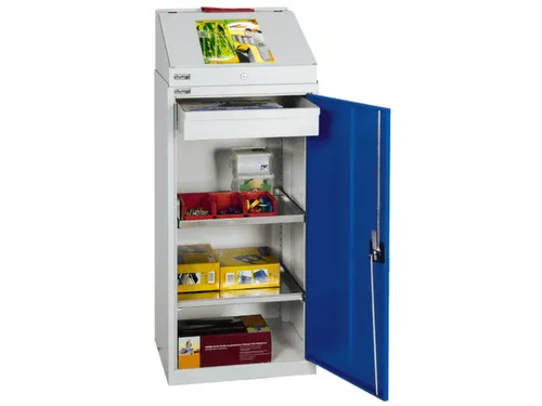 Draaideurkast 1310x500x500mm 1lade 2legborden 1opzetkatheder Ral5010