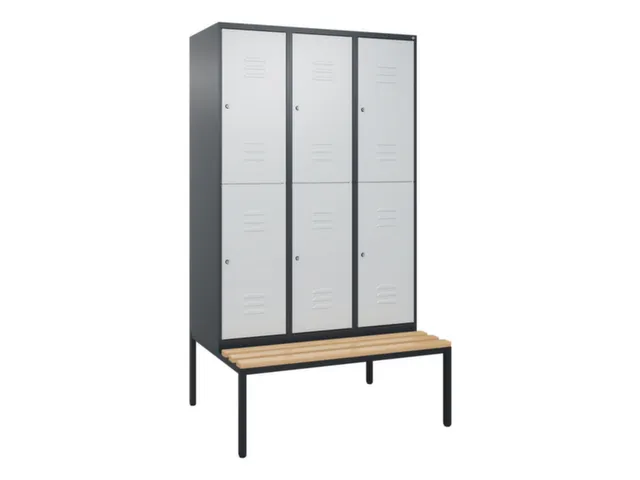 Dubbeldekse dekenkist,HxBxD 2120x1200x815mm,3x2vak.,vak B 400mm