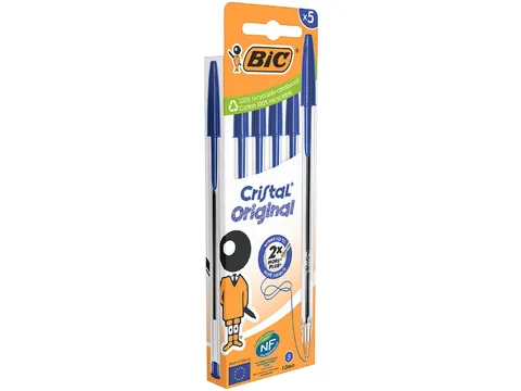 Cristal balpen medium blauw 5X