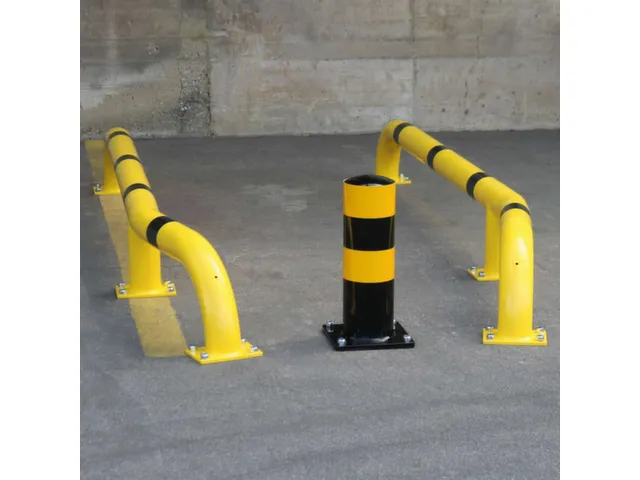 inrijhulp,HxL 280x2800mm,stalen buis,geel/zwart,v. vastschroeven