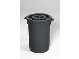 Afvalbak 45 liter H x Ø 480x 420mm met deksel PE zwart
