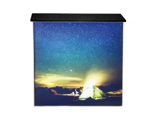 Print voor Counter Impress met LED-Gordijn