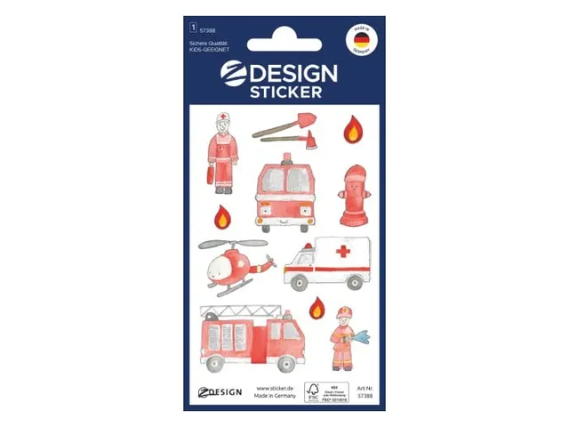 Papieretiket Z-design Brandweer/Ambulance, pakje à 1 vel