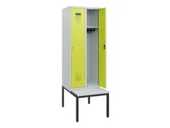 locker met bank,HxBxD 1950x600x815mm,2vak,vak B 300mm,cilinderslot