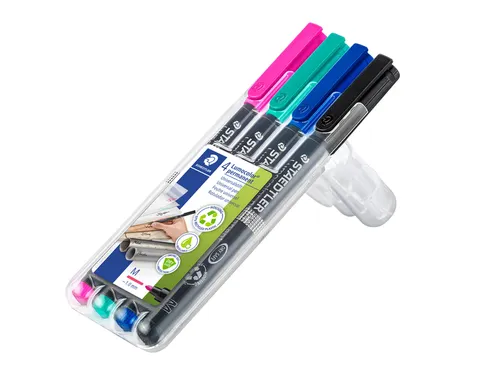 Viltstift Staedtler Lumocolor 317 permanent M set à 4 kleuren