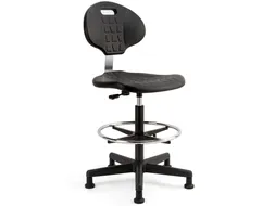Werkstoel Large Zwart met Glijders Ergonomisch & Stevig