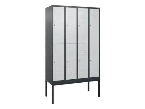 dubbeldekse locker,HxBxD 2120x1200x500mm,4x2vak.,vak B 300mm,cil.-slot