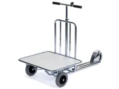 transportwagen,1trede,laadvl. LxB 580x680mm,houtplaat,glansverzinkt