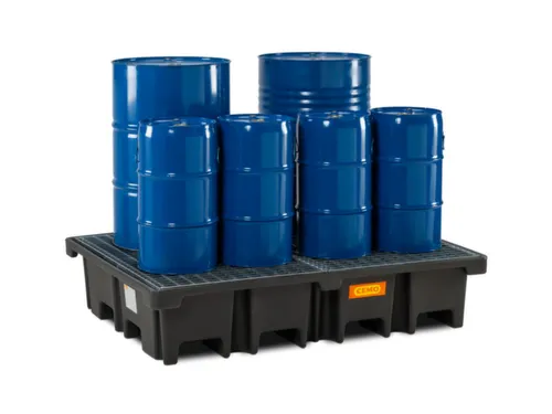PE-opvangbak,v. 4x200l vat,opvangvol. 425l,HxBxD 360x1670x1270mm