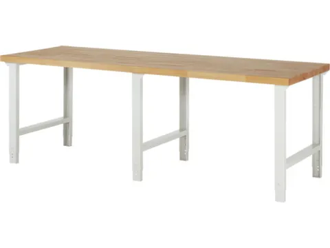 établi HxlxP 790-1140x3000x900mm hêtrepanneau huilé force 750kg