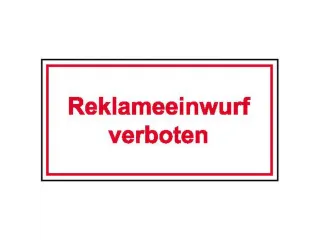 aanwijzingsbord,Geen reclame,PVC,rood/wit,om te verlijmen,HxB 40x100mm - 1