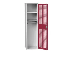 Lockerkast 2000x525x550mm 2 vakken, ventilatiedeur, RAL3004 - 1