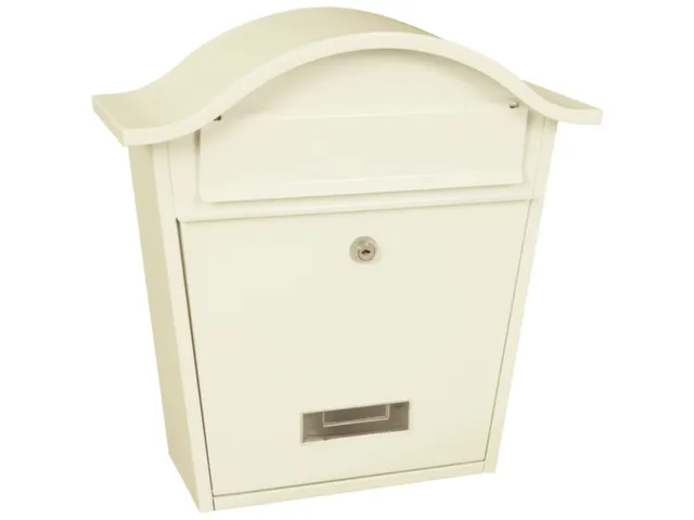 muurbrievenbus,staal,wit,HxBxD 370x362x133mm,inworp/uitname voor