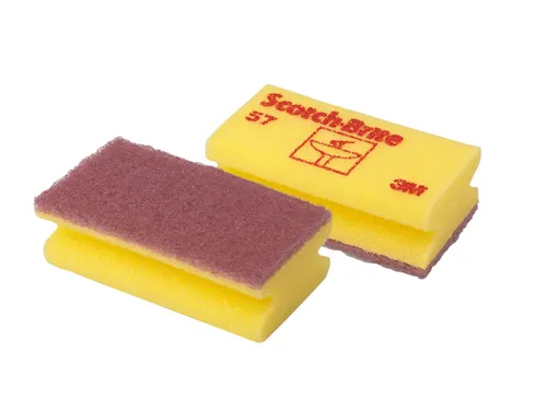 Schuurspons Scotch-Brite delicate oppervlakken 70x130mm geel 10 stuks
