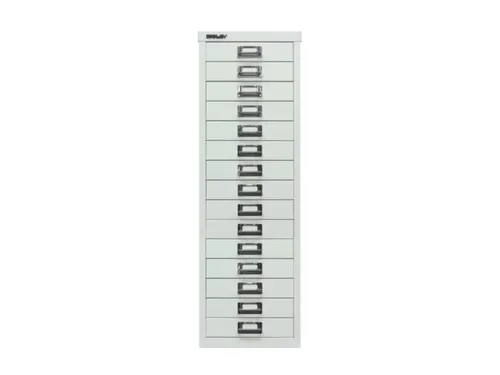 kantoor-ladekast HxBxD 860x279x380mm 15 laden romp verkeerswit staal