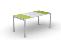 bureau HxBxD 750x1800x800mm blad groen/wit rechthoekig 4-voeten wit