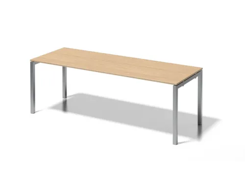 bureau HxBxD 740x2200x800mm blad esdoorn 4-voeten zilverkleurig